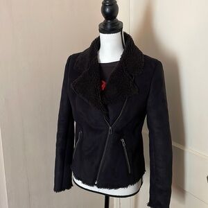 Velvet by Graham & Spencer Black Faux Shearling Jacket